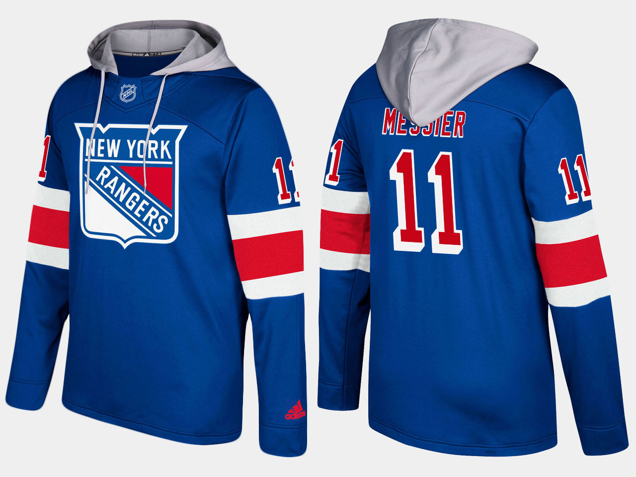 Men NHL New York rangers 11 retired mark messier blue hoodie